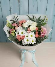Букет цветов из:  Розы, Лизиантусы и Хризантемы #REPLACE_PRED# Турово