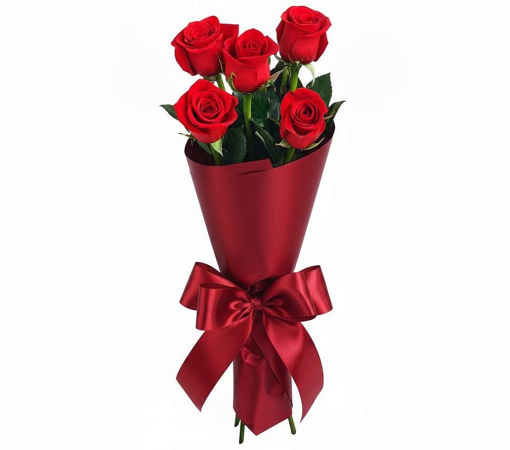 Букет 5 Красных роз Эдлесс Лав в Турово