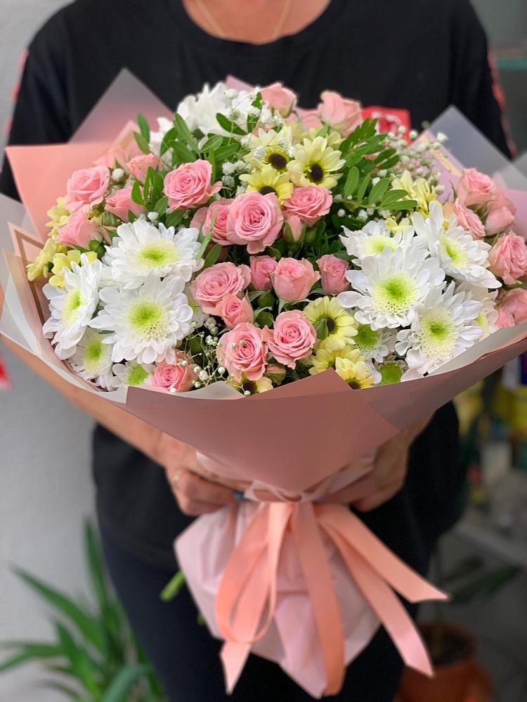 Букет цветов из: Розы и Хризантемы в Турово