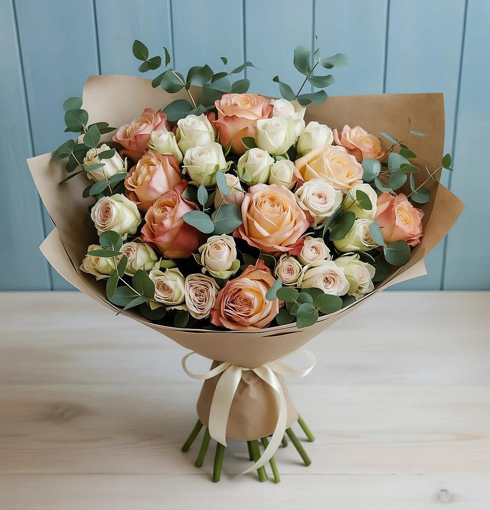 Букет цветов из: Альстромерии и Розы в Турово