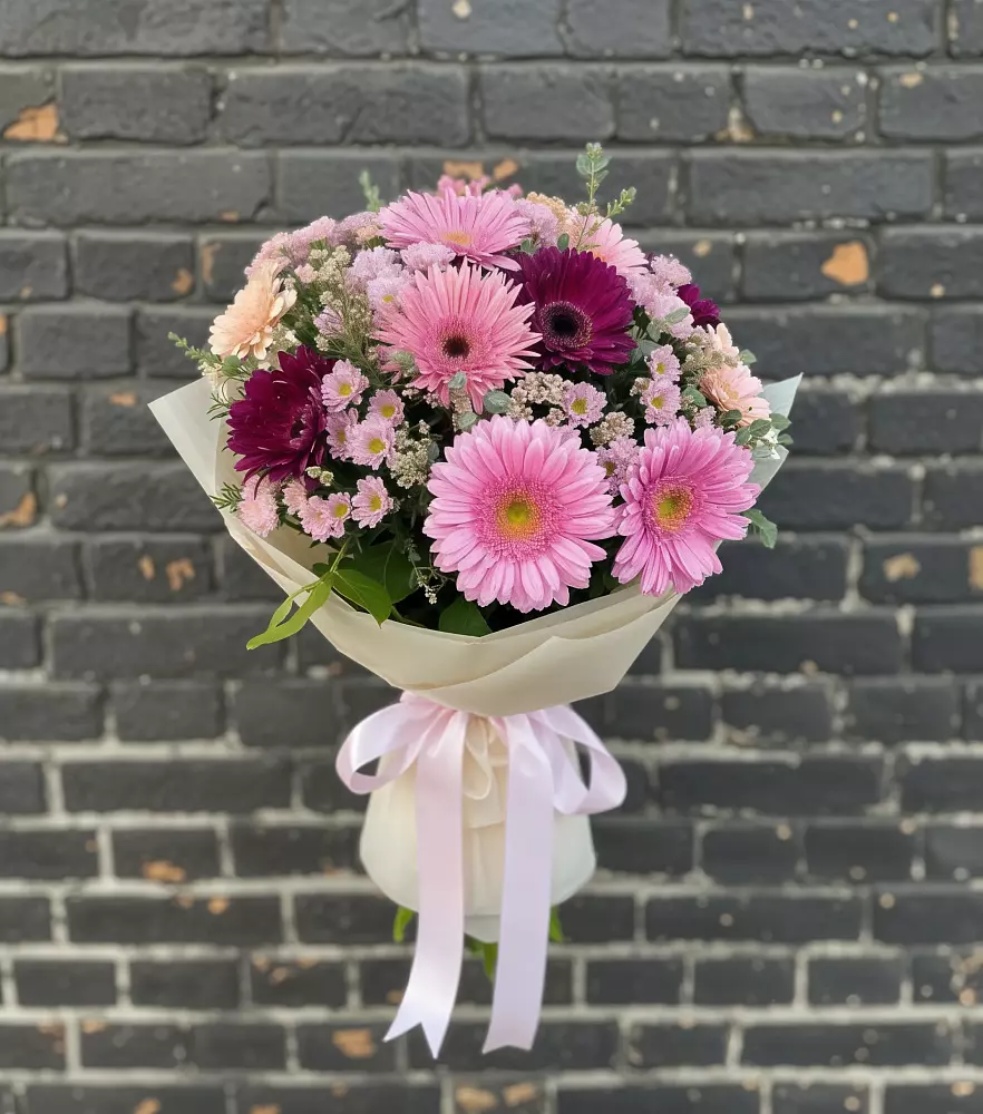 Букет цветов из: Герберы и Хризантемы в Турово