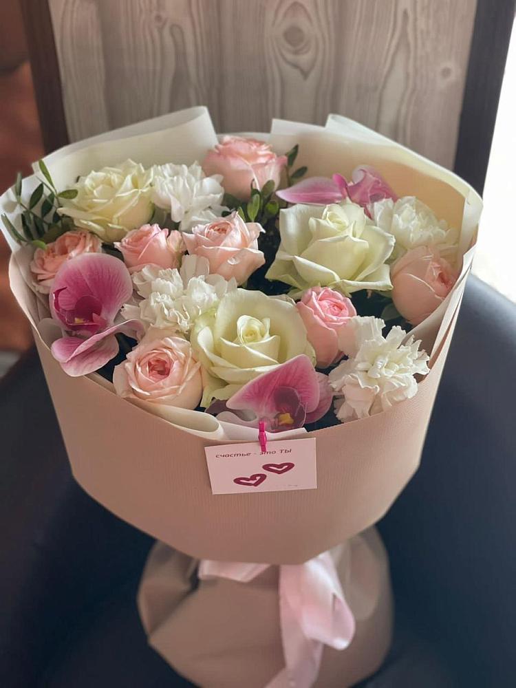 Букет цветов из: Орхидеи, Розы и Гвоздики в Турово