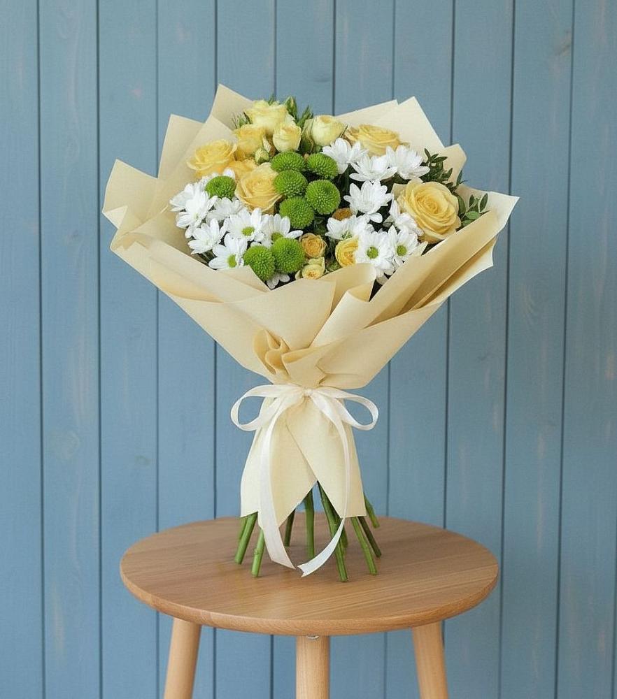Букет цветов из: Хризантемы и Розы в Турово