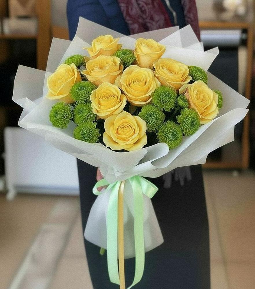 Букет цветов из: Хризантемы и Розы в Турово