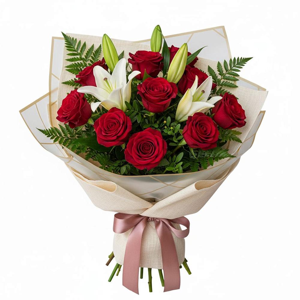 Букет цветов из: Лилии и Розы в Турово