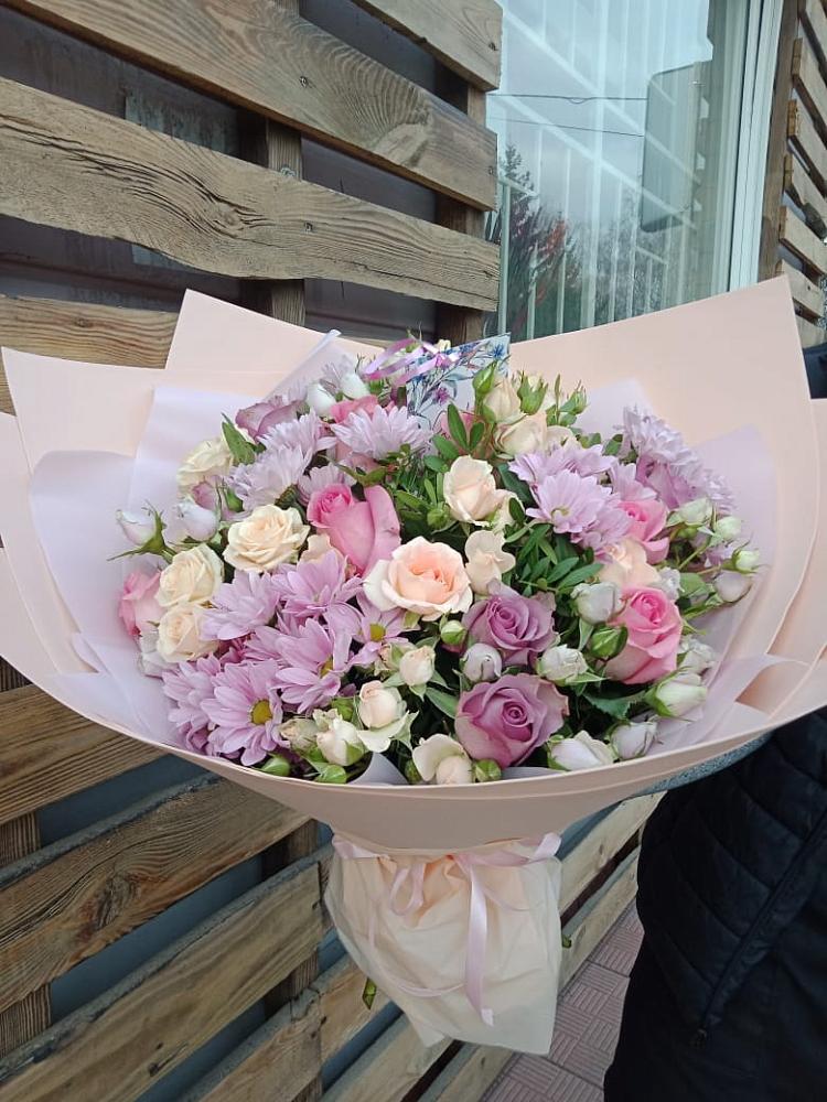 Букет цветов из: Розы и Хризантемы в Турово