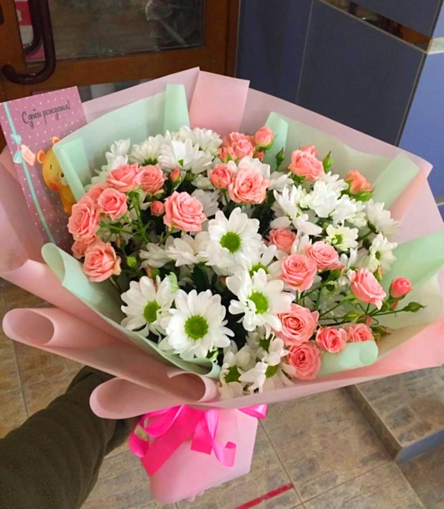 Букет цветов из: Розы и Хризантемы в Турово