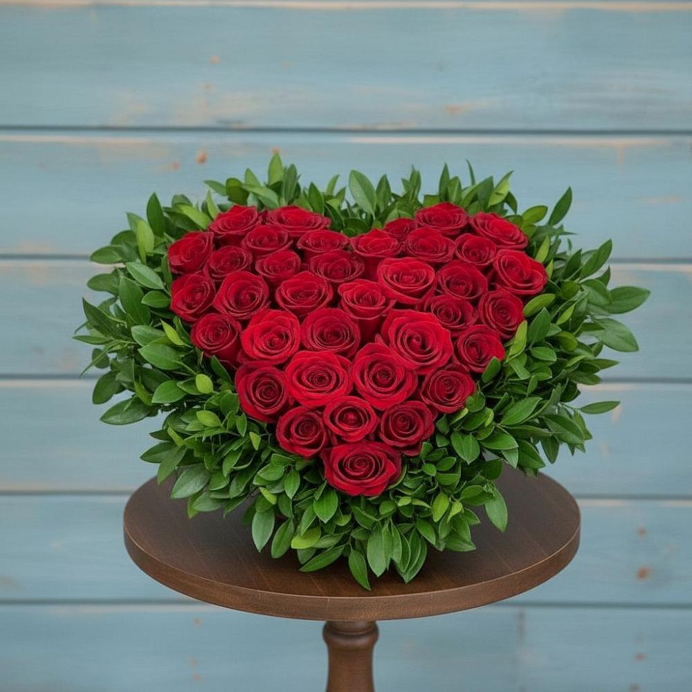 Цветочная композиция из Розы в виде сердца в Турово