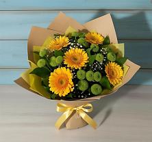 Букет цветов из:  Герберы и Хризантемы в Турово
