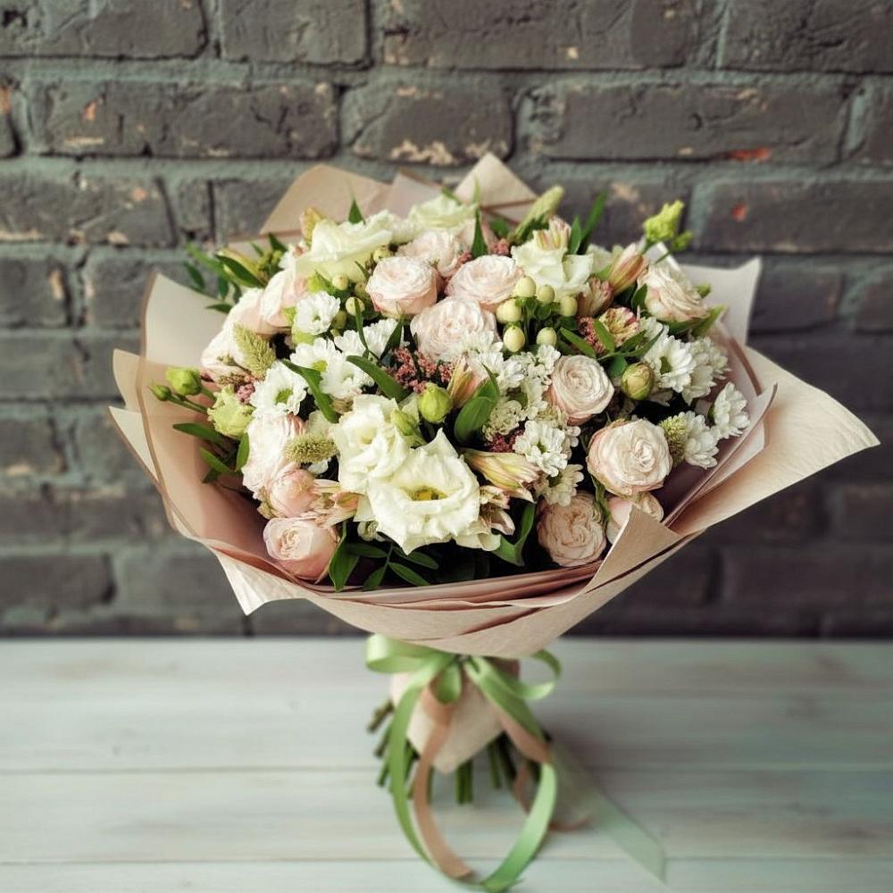 Букет цветов из: Альстромерии, Розы и Хризантемы в Турово