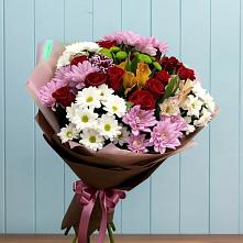 Букет цветов из:  Розы, Хризантемы и Альстромерии в Турово