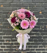 Букет цветов из:  Герберы и Хризантемы в Турово