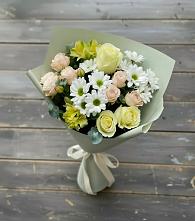 Букет цветов из:  Альстромерии, Розы и Хризантемы в Турово