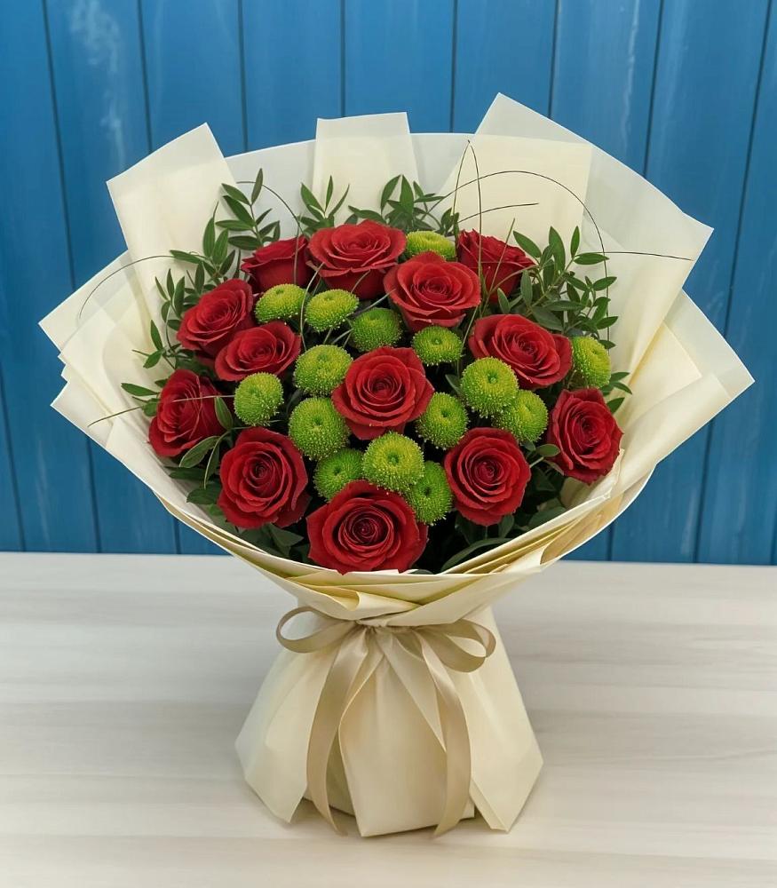 Букет цветов из: Розы и Хризантемы в Турово