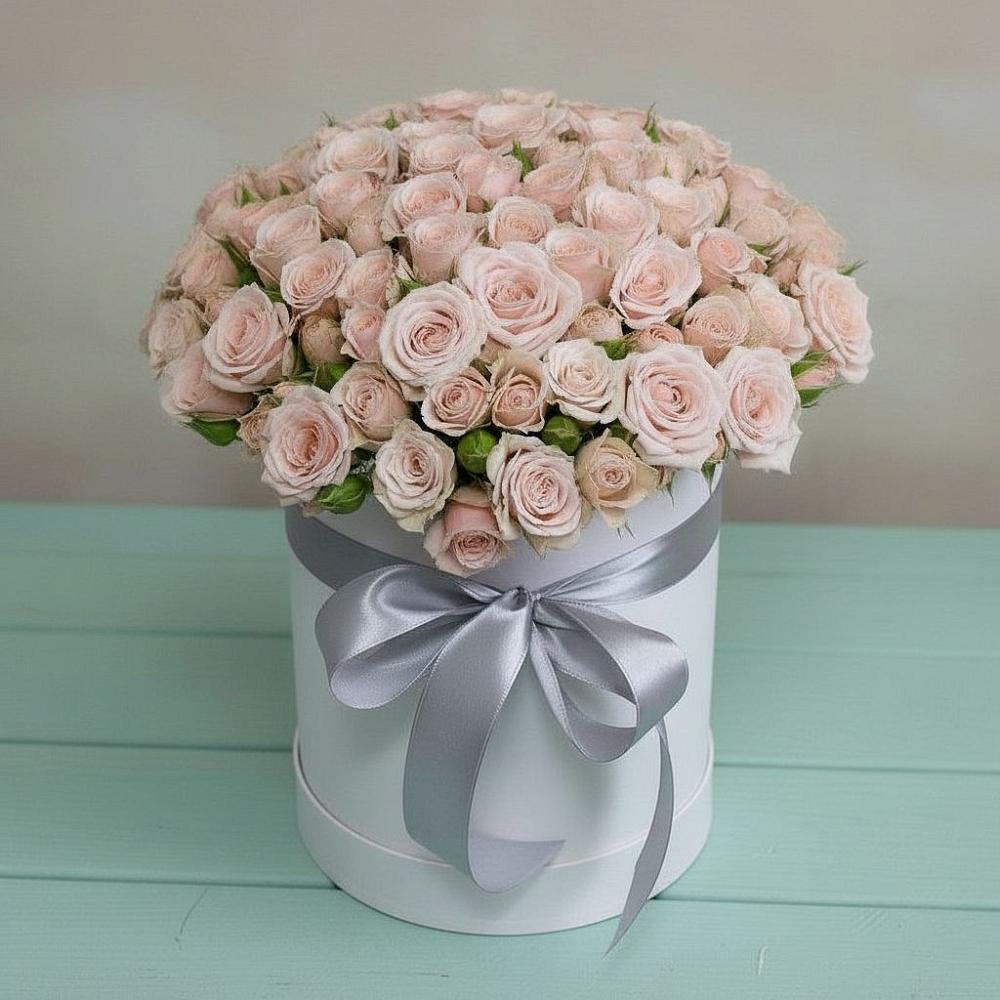 Цветочная композиция из Розы в шляпной коробке в Турово